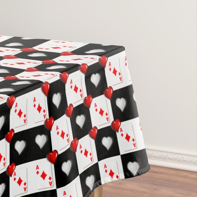 Toalha de Mesa Ás de Copas Diamantes Vermelhos (Posição Original)