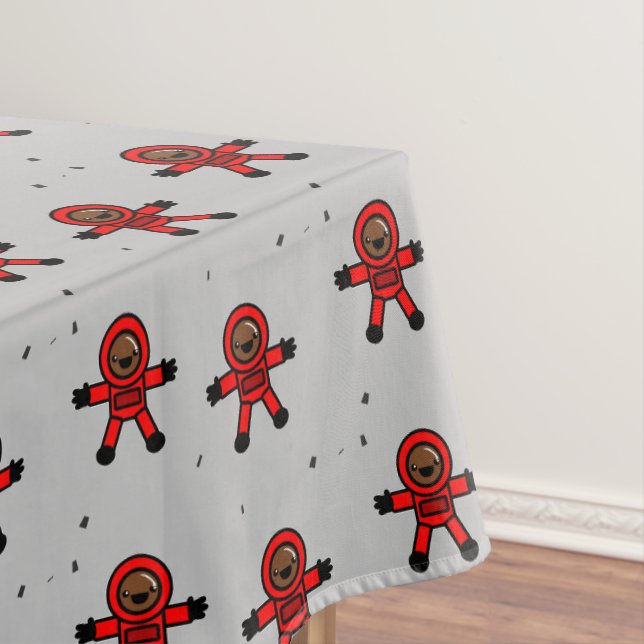Toalha De Mesa Astronautas de terno vermelho em cinzas (Posição Original)