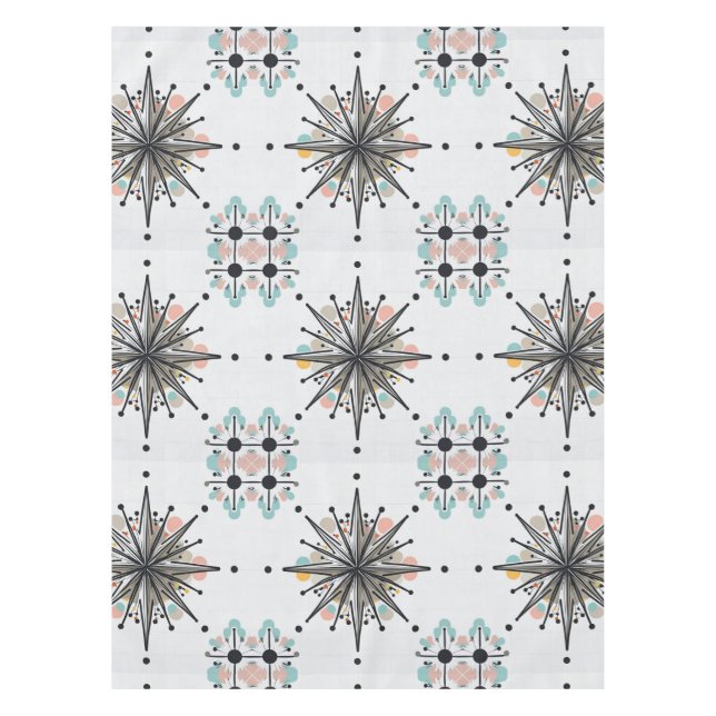 Toalha De Mesa Atomic Starburst Retro Mid Century Modern (Frente)