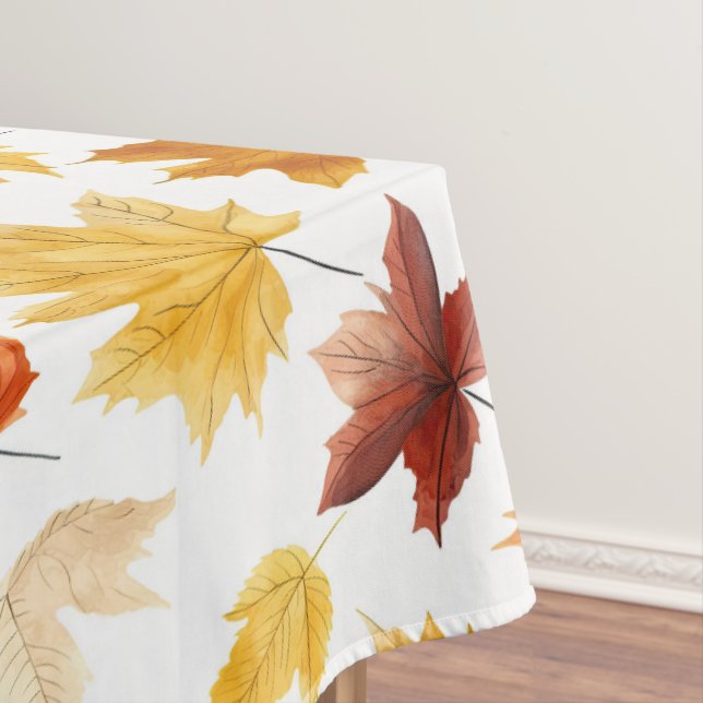 Toalha De Mesa Autumn Fall Deixa Terracotta Brown Boho Padrão (Posição Original)