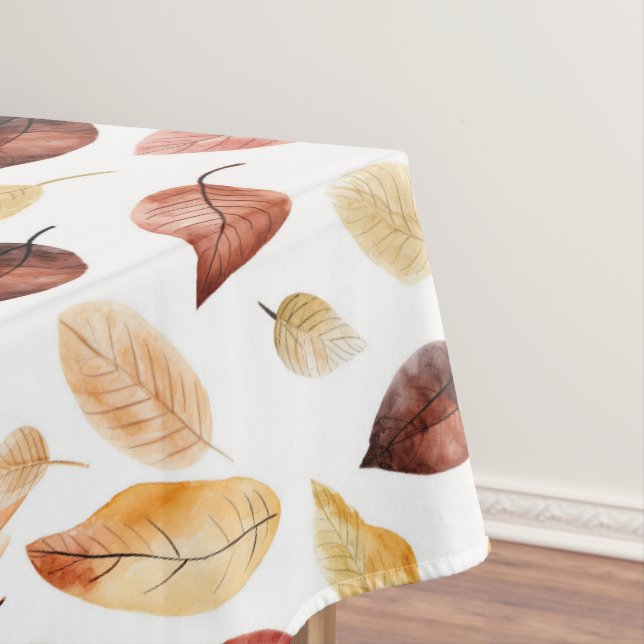 Toalha De Mesa Autumn Fall Deixa Terracotta Brown Boho Padrão (Posição Original)