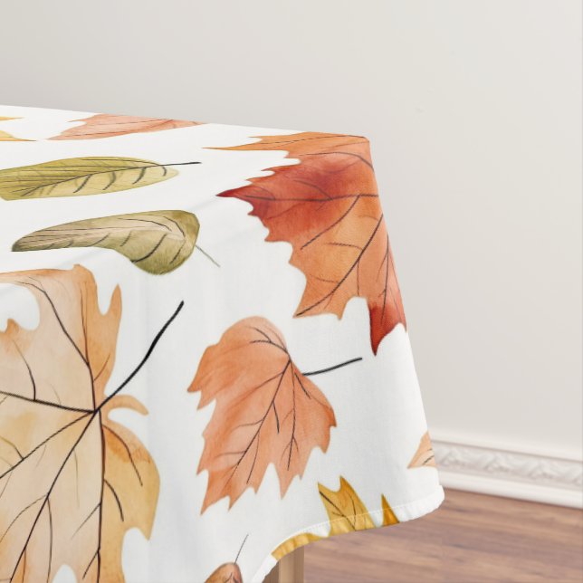 Toalha De Mesa Autumn Fall Deixa Terracotta Brown Boho Padrão (Posição Original)
