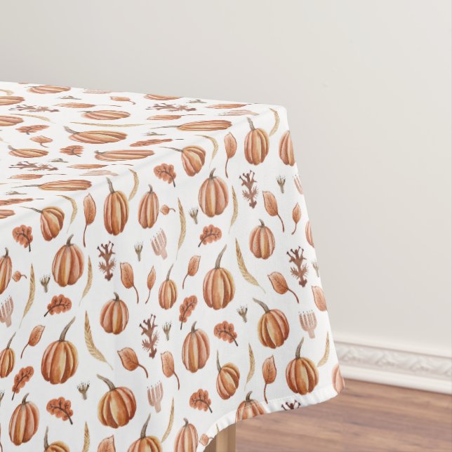 Toalha De Mesa Autumn Floral Pumpkin Patterno Ação de Graças (Posição Original)
