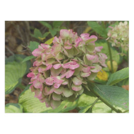 Toalha De Mesa Autumn Hydrangea Bloom com Ouro Hosta Leaves