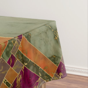 Toalha De Mesa Autumn Luxury Mármore geométrico Dourado