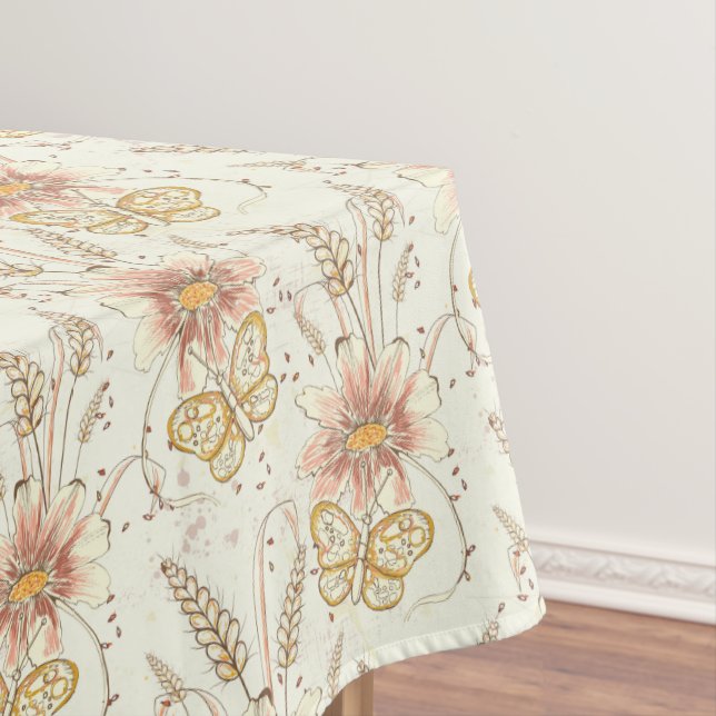 Toalha De Mesa Autumn Meadow Butterflies Cotton Tablecloth (Posição Original)