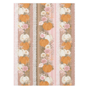 Toalha De Mesa Autumn Pumpkins & Floral Lace Sem Olhos Padrão