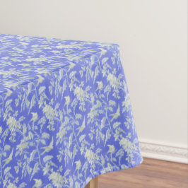 Toalha De Mesa Aves brancas e flores em azul
