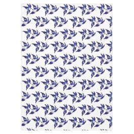 Toalha De Mesa Aves de Design Azul Clássicas