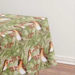 Toalha De Mesa Aves de Natal e Pine Boughs Tablecloth
