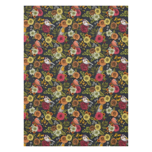 Toalha De Mesa Aves e flores do jardim 2 (Frente)