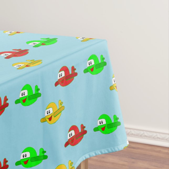 Toalha De Mesa Aviões felizes do Kawaii (Posição Original)