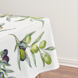 Toalha De Mesa Azeitonas em Verde Salvia Aquarela