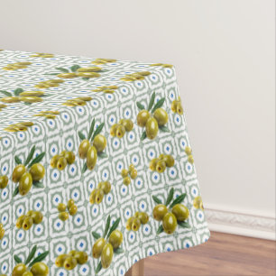 Toalha De Mesa Azeitonas Gregas Personalizadas em Azulejos