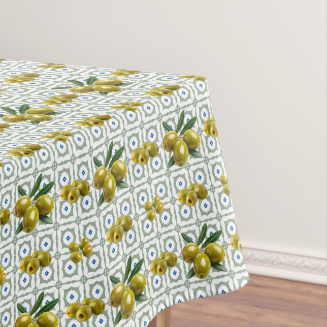 Toalha De Mesa Azeitonas Gregas Personalizadas em Azulejos (Posição Original)