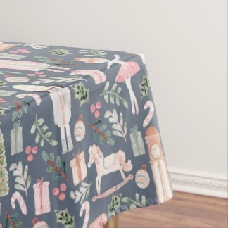 Toalha De Mesa Azul-aquarela de Feriado do Noz