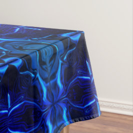Toalha De Mesa Azul com traçados interligados 'flutuantes'