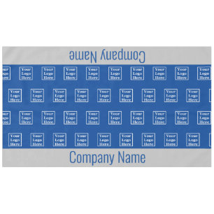 Toalha De Mesa Azul comercial e Cinza seu logotipo aqui