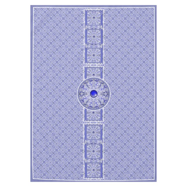 Toalha De Mesa Azul de rendas cerâmicas de Grécia (Frente)