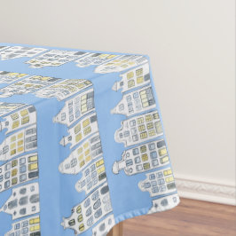 Toalha De Mesa Azul de Watercolor Village, nos Países Baixos, em 