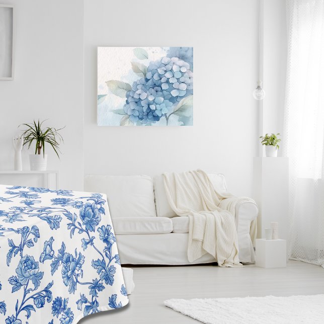 Toalha De Mesa Azul e Branco Chinoiserie Floral  (Criador carregado)