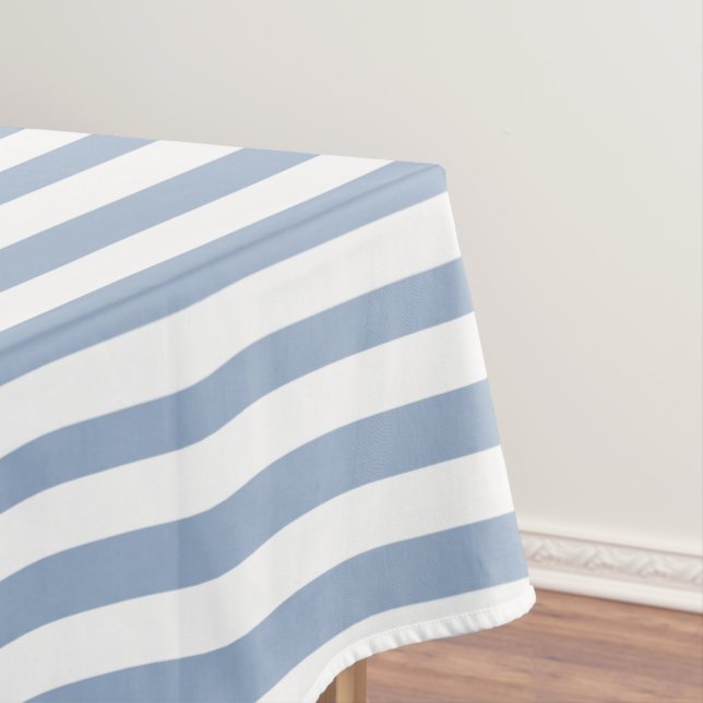 Toalha de Mesa Azul e Branco Listrado   (Posição Original)