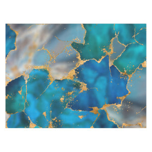 Toalha De Mesa Azul e Dourado no Oceano Sonho