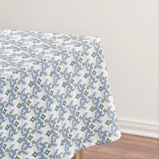 Toalha De Mesa azul e verde damasco ornamento pontilhismo