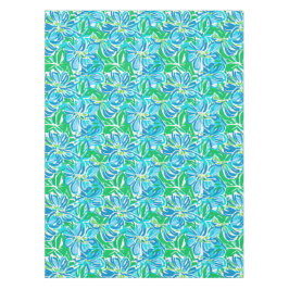 Toalha De Mesa Azul Floral Préppy / Festa Costeira de Jardim Eleg