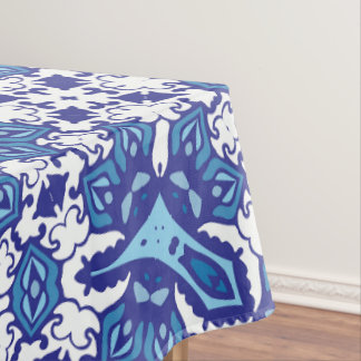 Toalha de mesa azul marinho e branco decoração de 