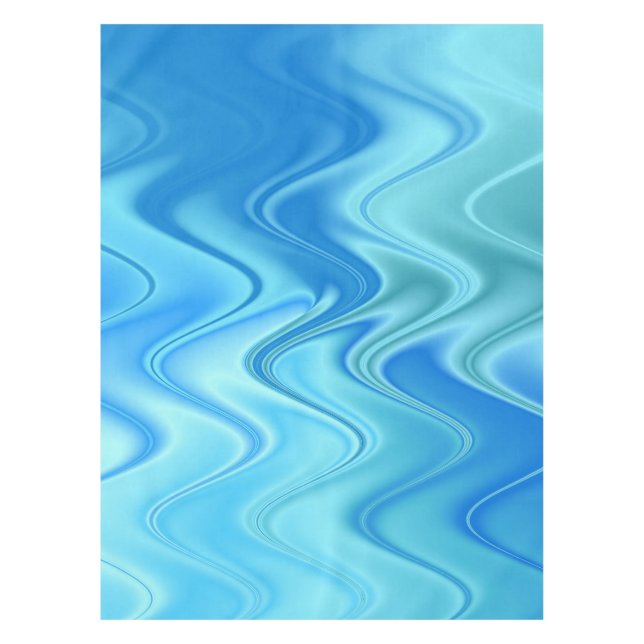 Toalha De Mesa Azul Ondulado Abstrato (Frente)