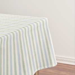 Toalha De Mesa Azul Pastel Verde Sage Listra Boho Casa de Campo