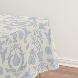 Toalha De Mesa Azul Poeirento Pêra Perfeita País Francês