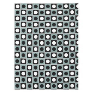 Toalha de Mesa Azul Preto e Branco Abstrato Modern