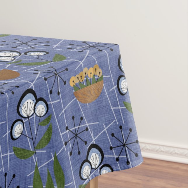 Toalha De Mesa Azul, Preto, Plantas Domésticas | Moderno do sécul (Posição Original)