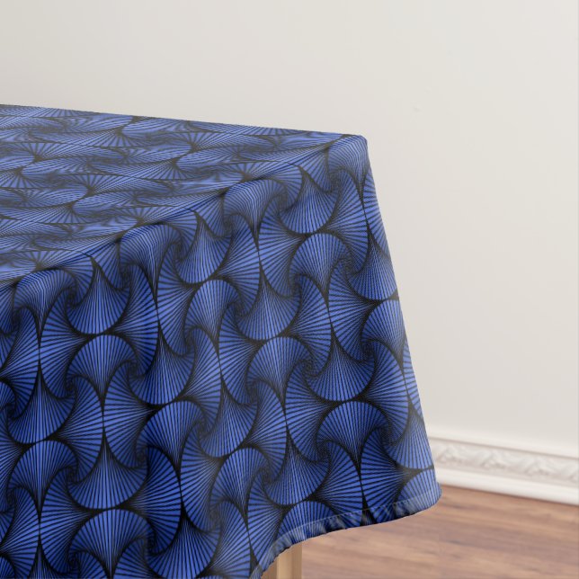 Toalha De Mesa Azul-Ventilador 3D Geométrico (Posição Original)