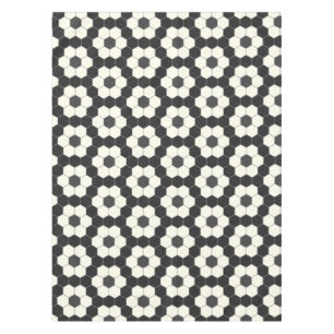 Toalha De Mesa Azulejo de Hexágono Geométrico Retro Preto e Bra