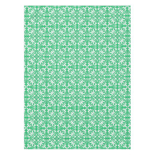 Toalha De Mesa Azulejo marroquino - verde e branco de jade