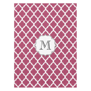 Toalha De Mesa Azulejo Vermelho Sangria de Marrocos com Monograma