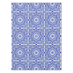 Toalha De Mesa Azulejo Vintage, Estilo Cerâmico Rachado Azul