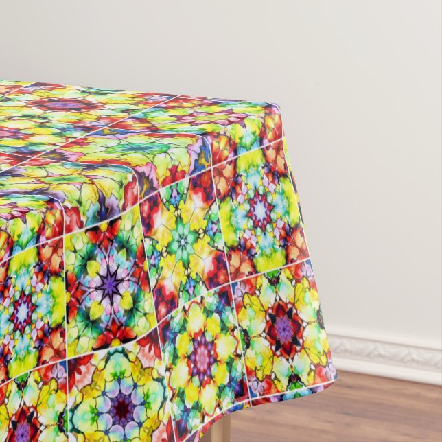 Toalha De Mesa Azulejos do Mediterrâneo, Azulejos de Tinta Álcool (Posição Original)