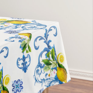 Toalha De Mesa Azulejos do Mediterrâneo, majolica, estilo Sicilia