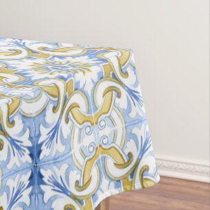 Toalha De Mesa Azulejos do Mediterrâneo, majolica, estilo Sicilia
