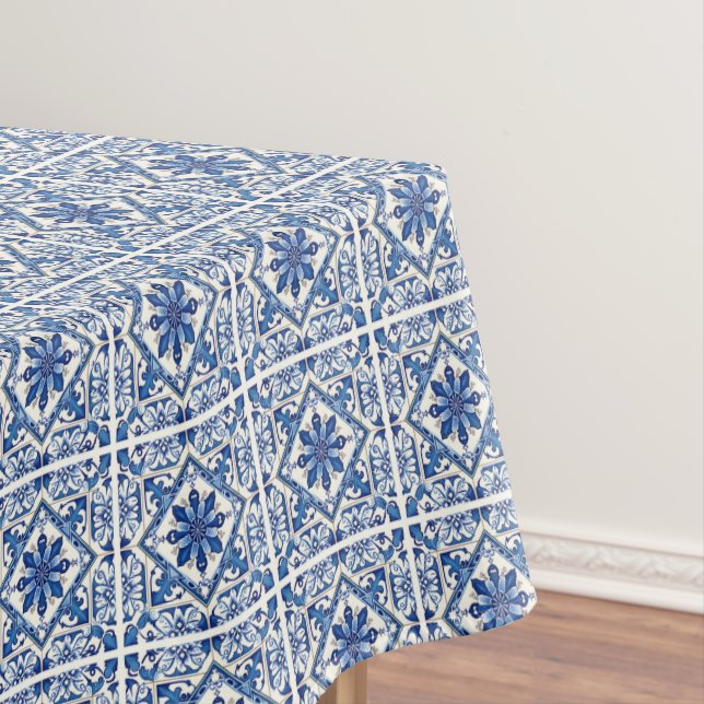 Toalha De Mesa Azulejos do Mediterrâneo, Portugal, Azulejo, Majol (Posição Original)