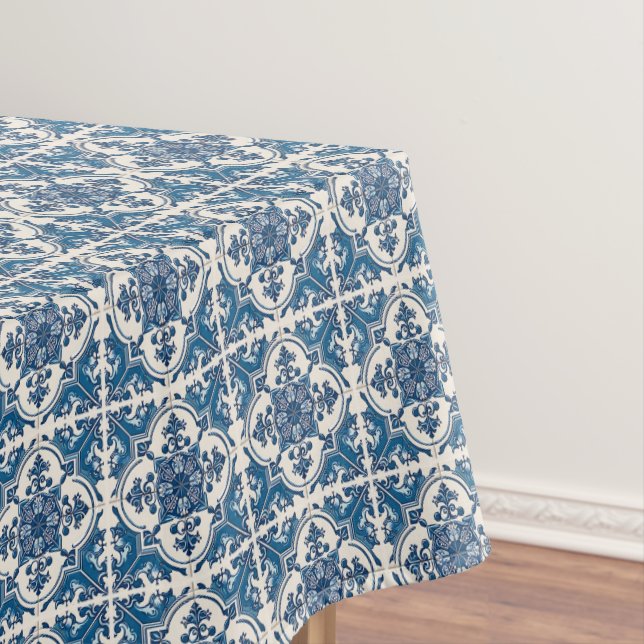 Toalha De Mesa Azulejos do Mediterrâneo, Portugal, Azulejo, Majol (Posição Original)