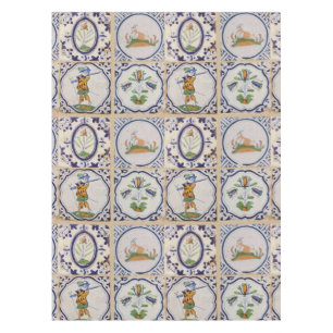 Toalha De Mesa Azulejos Holandeses Antigos Delft do século XVII a