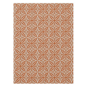 Toalha De Mesa Azulejos marroquinos - castanho-ferrugem e branco