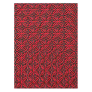 Toalha De Mesa Azulejos marroquinos - obscuridade - vermelho e