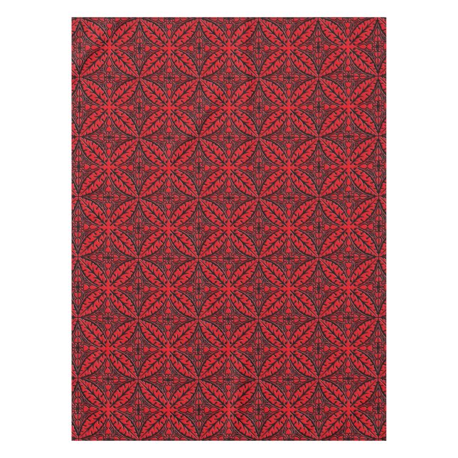 Toalha De Mesa Azulejos marroquinos - obscuridade - vermelho e (Frente)
