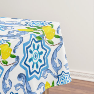 Toalha De Mesa Azulejos mediterrânicos, majolica, estilo Sicilian